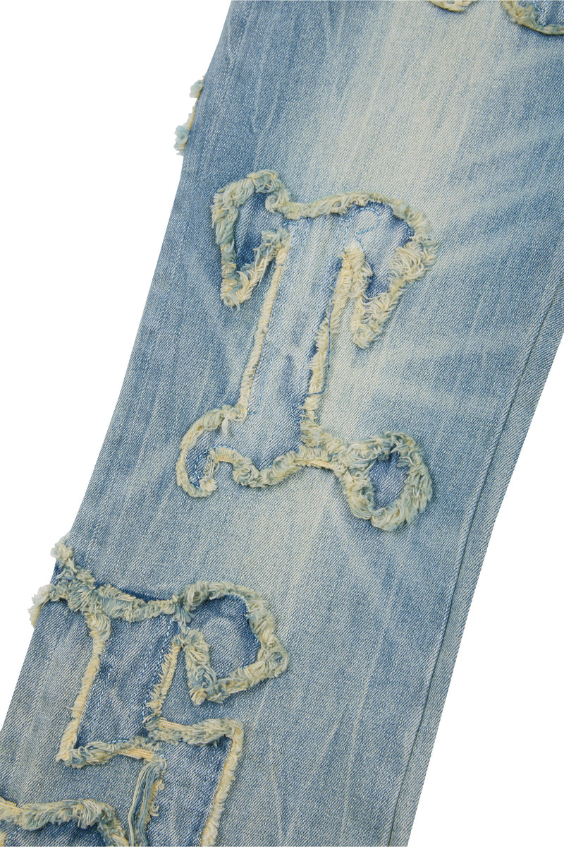 Letter Applique Jeans