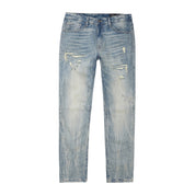 Smoke Rise Rip And Repair Denim Jeans - Geneva Blue