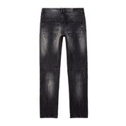 Smoke Rise Rip And Repair Denim Jeans - Moon Black