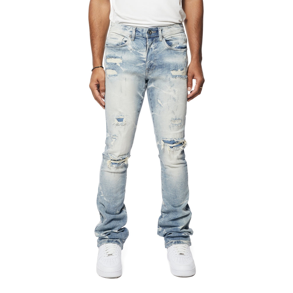 Smoke Rise Essential Stacked Denim Jeans - Bergen Blue