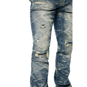 Smoke Rise Essential Stacked Denim Jeans - Hunter Blue