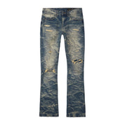 Smoke Rise Essential Stacked Denim Jeans - Hunter Blue