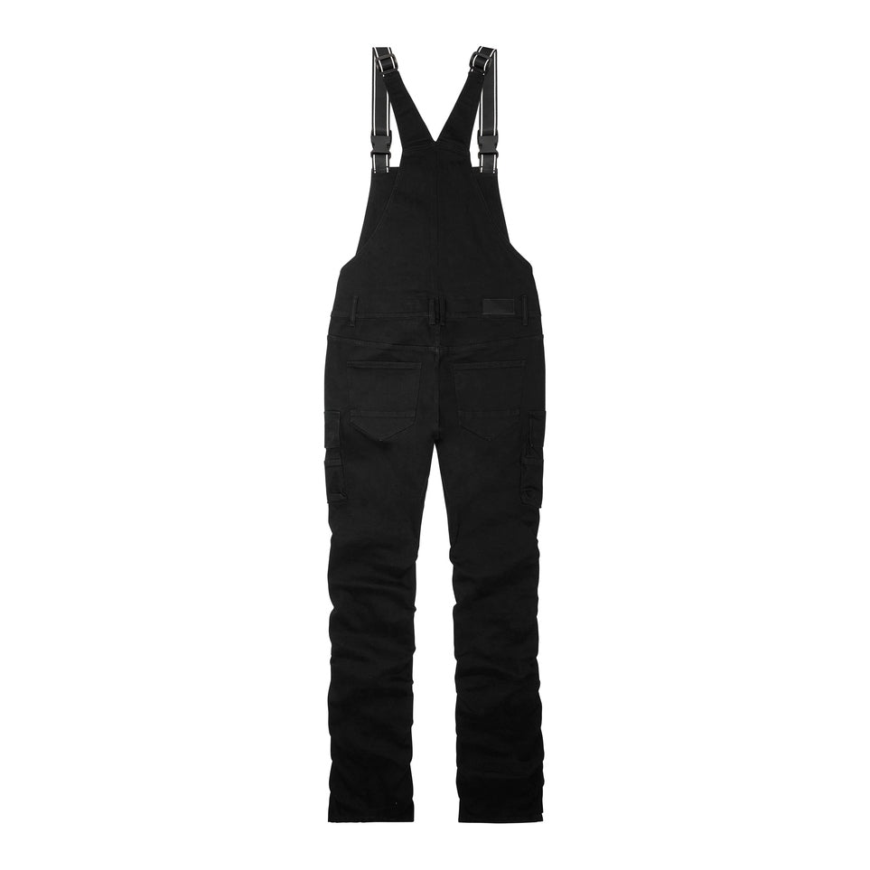 Smoke Rise Stacked Utility Denim Overalls - Jet Black