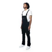 Smoke Rise Stacked Utility Denim Overalls - Jet Black