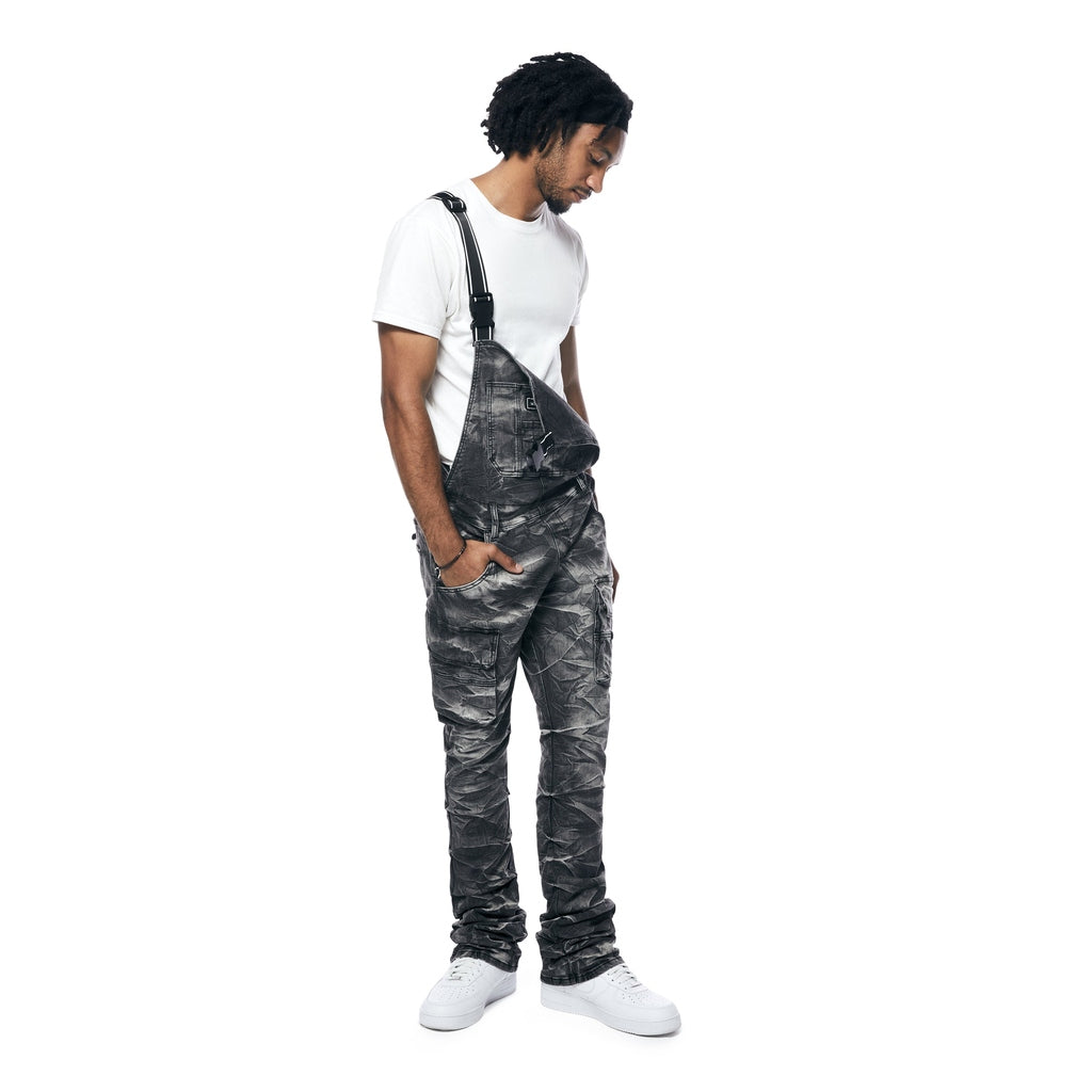 Smoke Rise Stacked Utility Denim Overalls - Gail Black