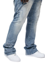 Big And Tall Varsity Denim Jeans - Canal Blue