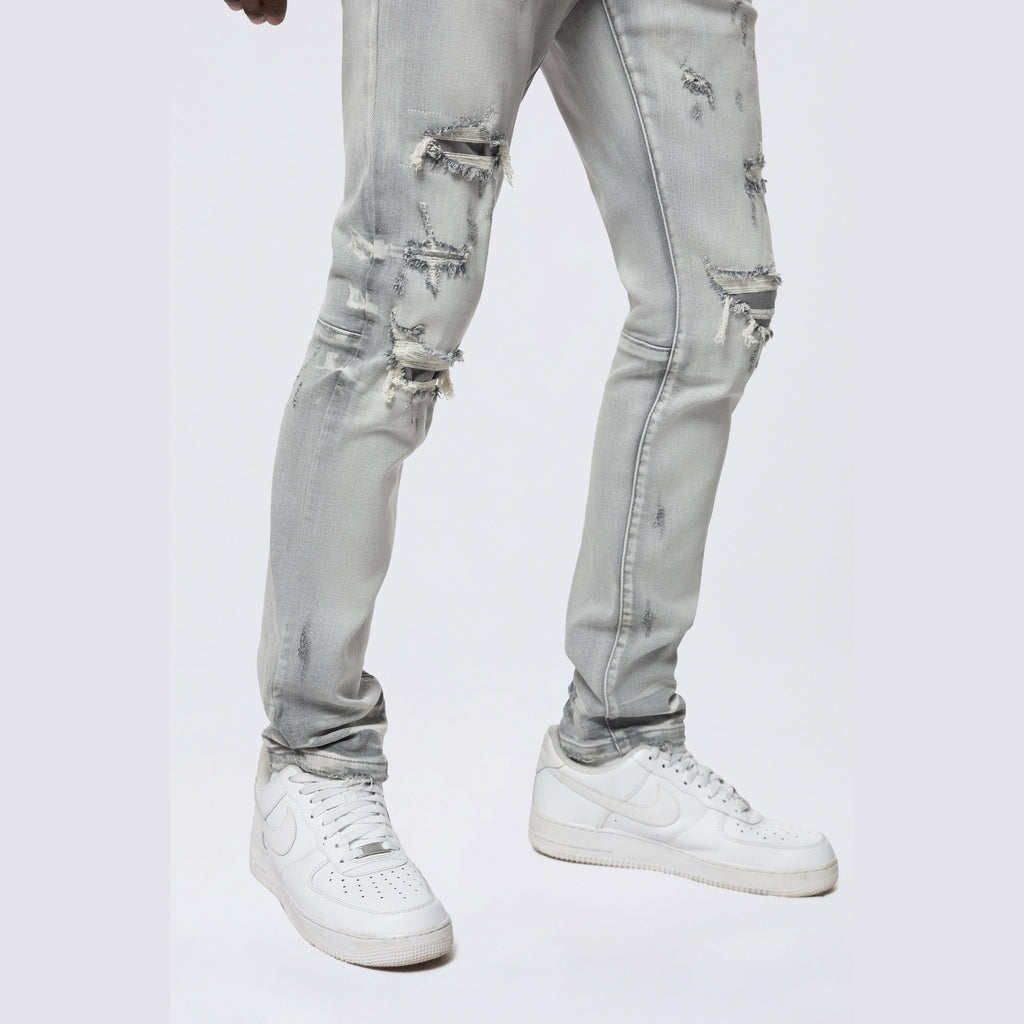 Smoke Rise Slim Vintage Washed Jeans - Breezy Grey