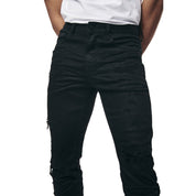 Smoke Rise Vintage Washed Slim Denim Jeans - Jet Black