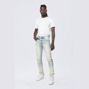 Smoke Rise Slim Vintage Washed Jeans - Ombre Blue