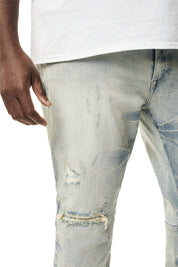 Big and Tall - Wave Effect Denim Jeans - Leo Blue
