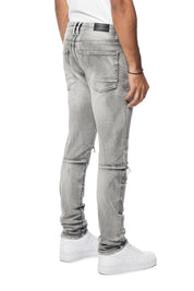 Wave Effect Slim Denim Jeans - Union Grey