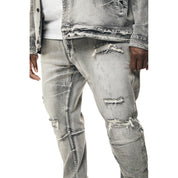 Smoke Rise Big and Tall Big and Tall - Wave Effect Denim Jeans - Union Grey