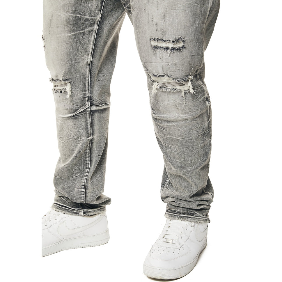 Smoke Rise Big and Tall Big and Tall - Wave Effect Denim Jeans - Union Grey