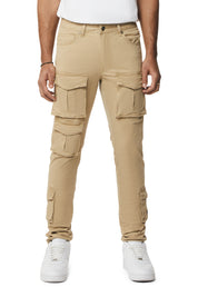 10 Pocket Slim Twill Pants - Khaki