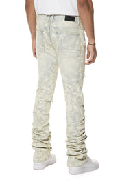 Colored Lazy Stacked Lazy Stacked Flared Denim Jeans - Seafoam