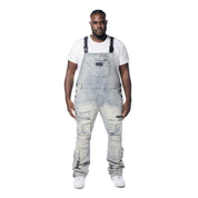 Smoke Rise Big and Tall Big and Tall - Utility Heavy Washed Denim Overalls - Industrial Blue