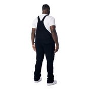 Smoke Rise Big and Tall Big and Tall - Utility Heavy Washed Denim Overalls - Jet Black