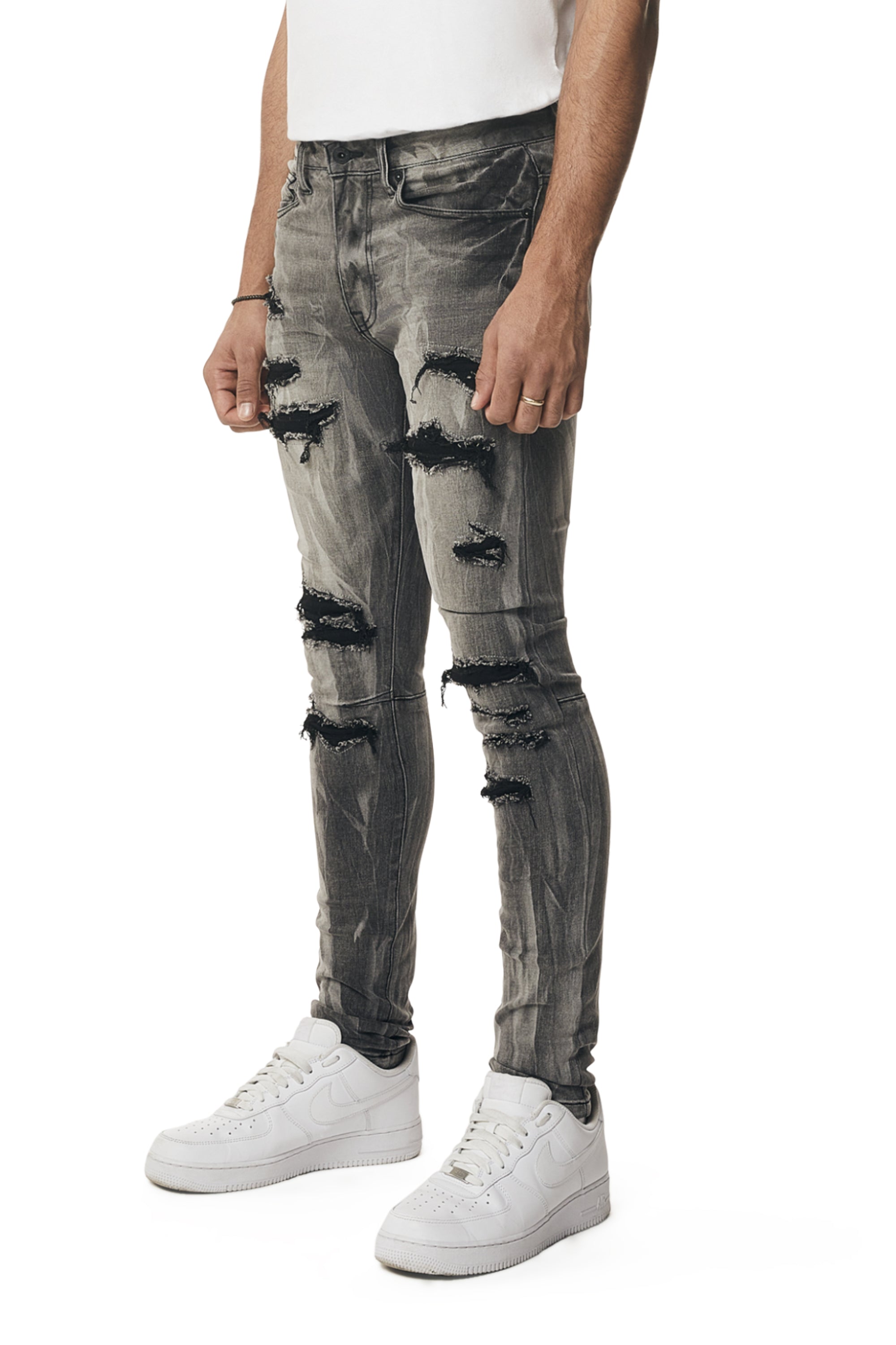 Vertical Lightning Super Skinny Jeans - Pluto Grey