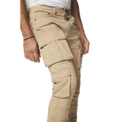 Smoke Rise Utility Multi Pocket Stacked Twill Pants - Khaki