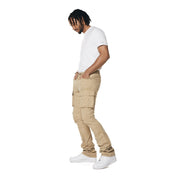 Smoke Rise Utility Multi Pocket Stacked Twill Pants - Khaki