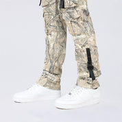 Slim Tapered Utility Twill Overalls - Khaki Hunting Camo