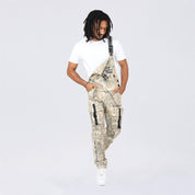 Slim Tapered Utility Twill Overalls - Khaki Hunting Camo