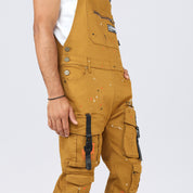 Slim Tapered Utility Twill Overalls - Wheat