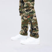 Slim Tapered Utility Twill Overalls - Wood Camo