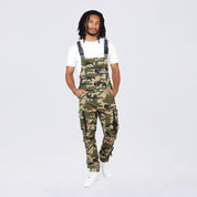 Slim Tapered Utility Twill Overalls - Wood Camo