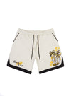 Embroidered & Printed Polished Twill Resort Shorts
