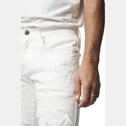 Smoke Rise Essential Jean Shorts - White