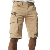 Smoke Rise Forest Collection Cargo Twill Shorts - Khaki