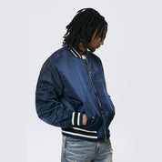 Smoke Rise Men's MA1 Bomber Jacket Navy - Online Exclusive