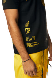 Utility Graphic Gel Printed Waffle T-Shirt - Canary