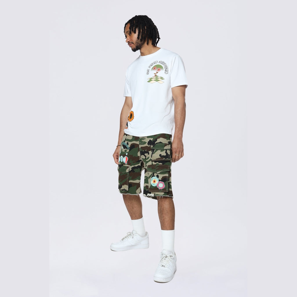 Smoke Rise Doodle Graphic Resort Twill Shorts - Wood Camo