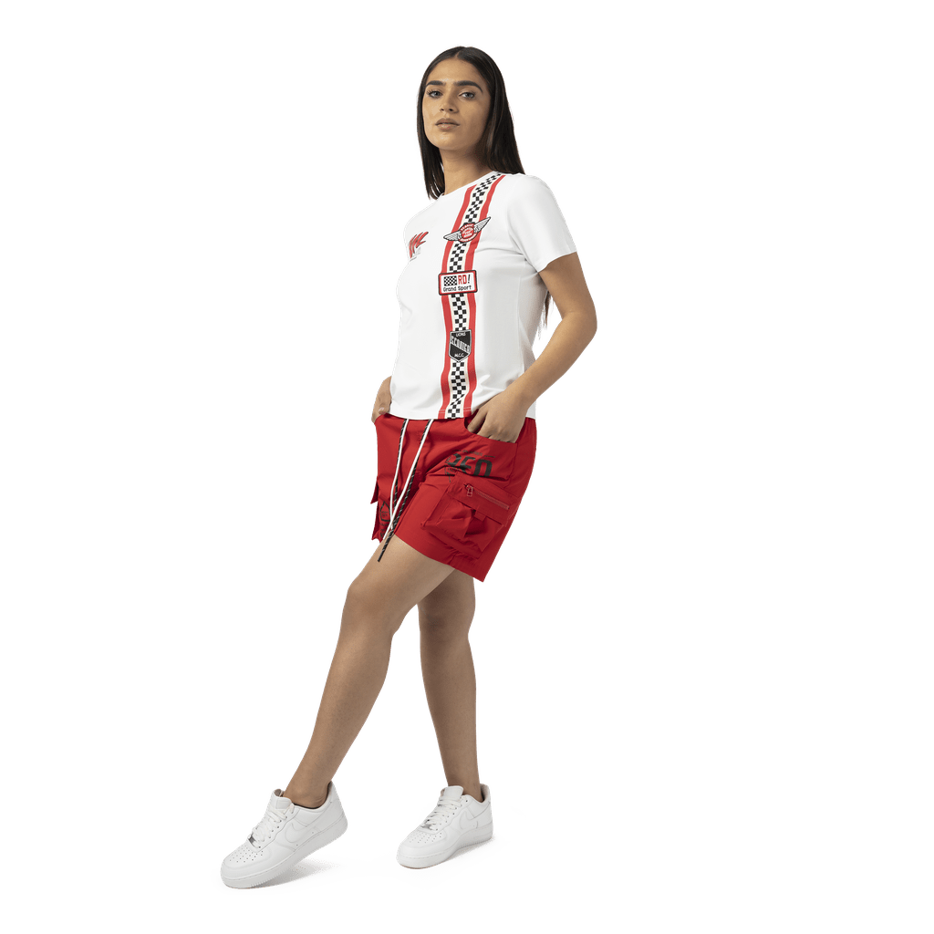 Smoke Rise RED Utility Slouched Shorts - True Red