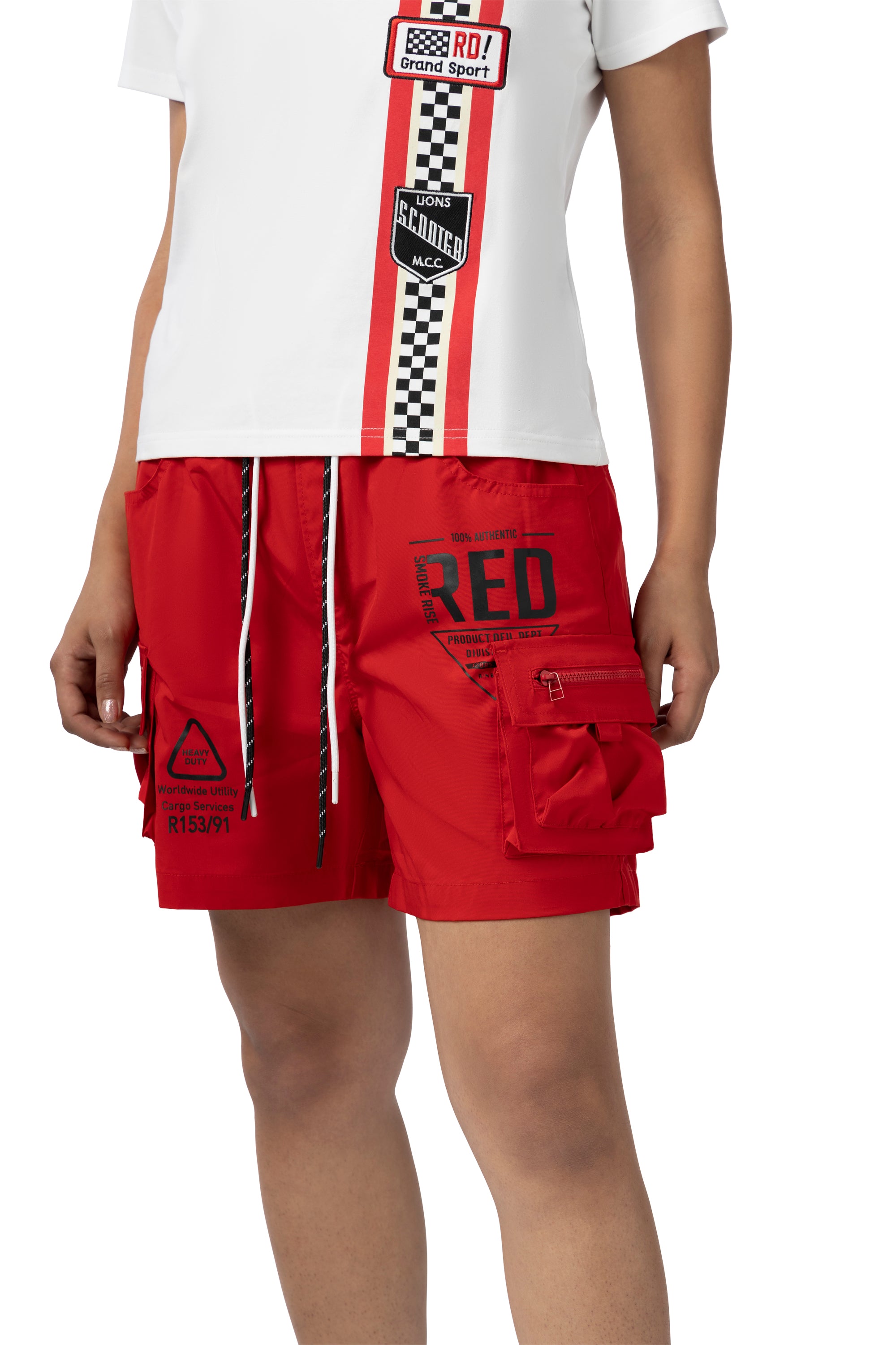 Utility Slouched Shorts - True Red