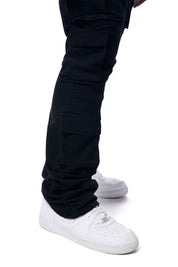Big and Tall - Utility Multi Cargo Stacked Denim Jeans - Jet Black
