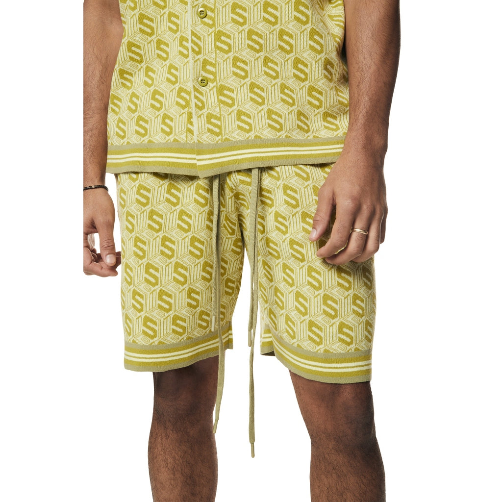 Smoke Rise Jacquard Knit Shorts - Kelp