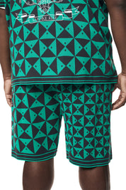 Big and Tall - Jacquard Knit Shorts - Green