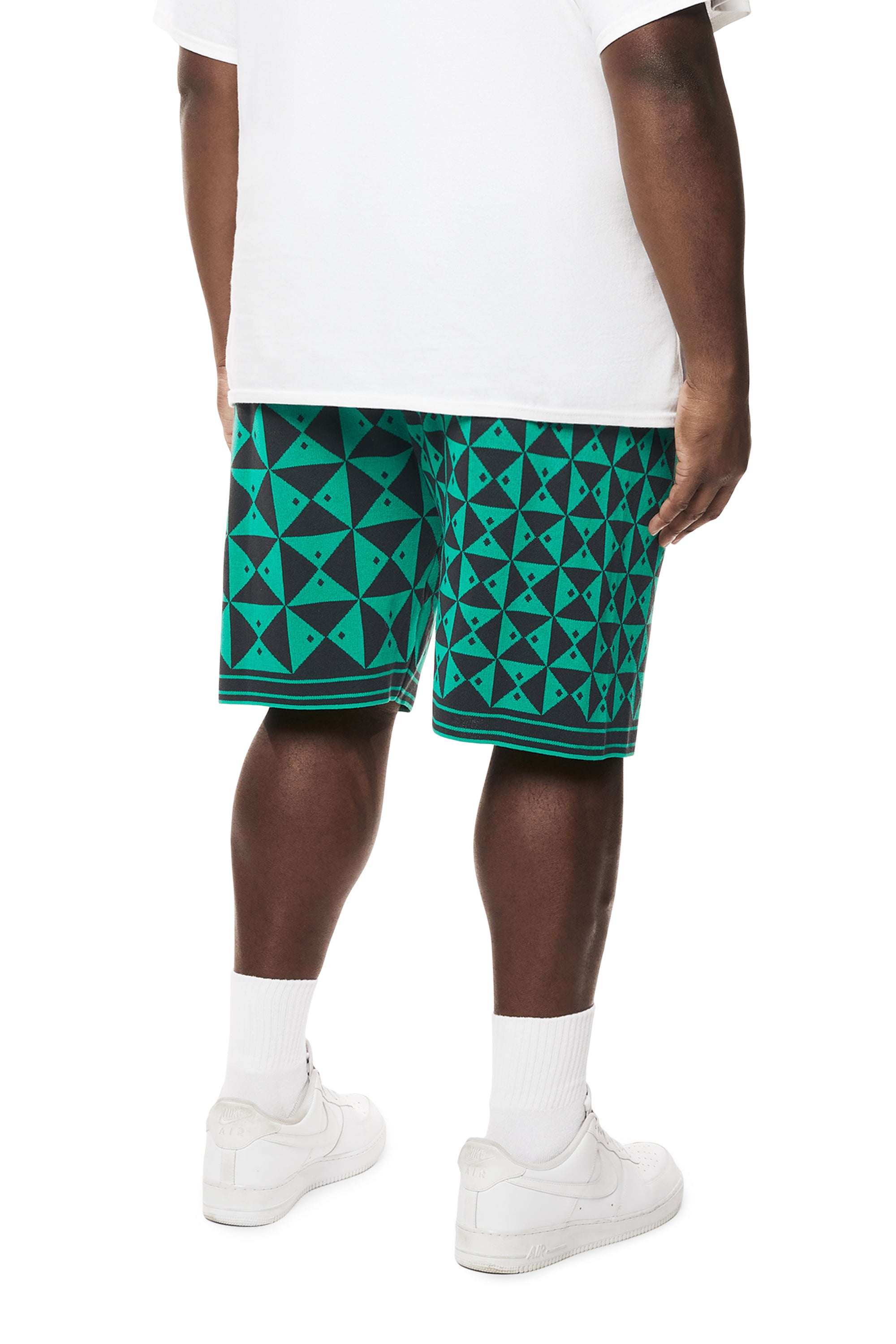 Big and Tall - Jacquard Knit Shorts - Green