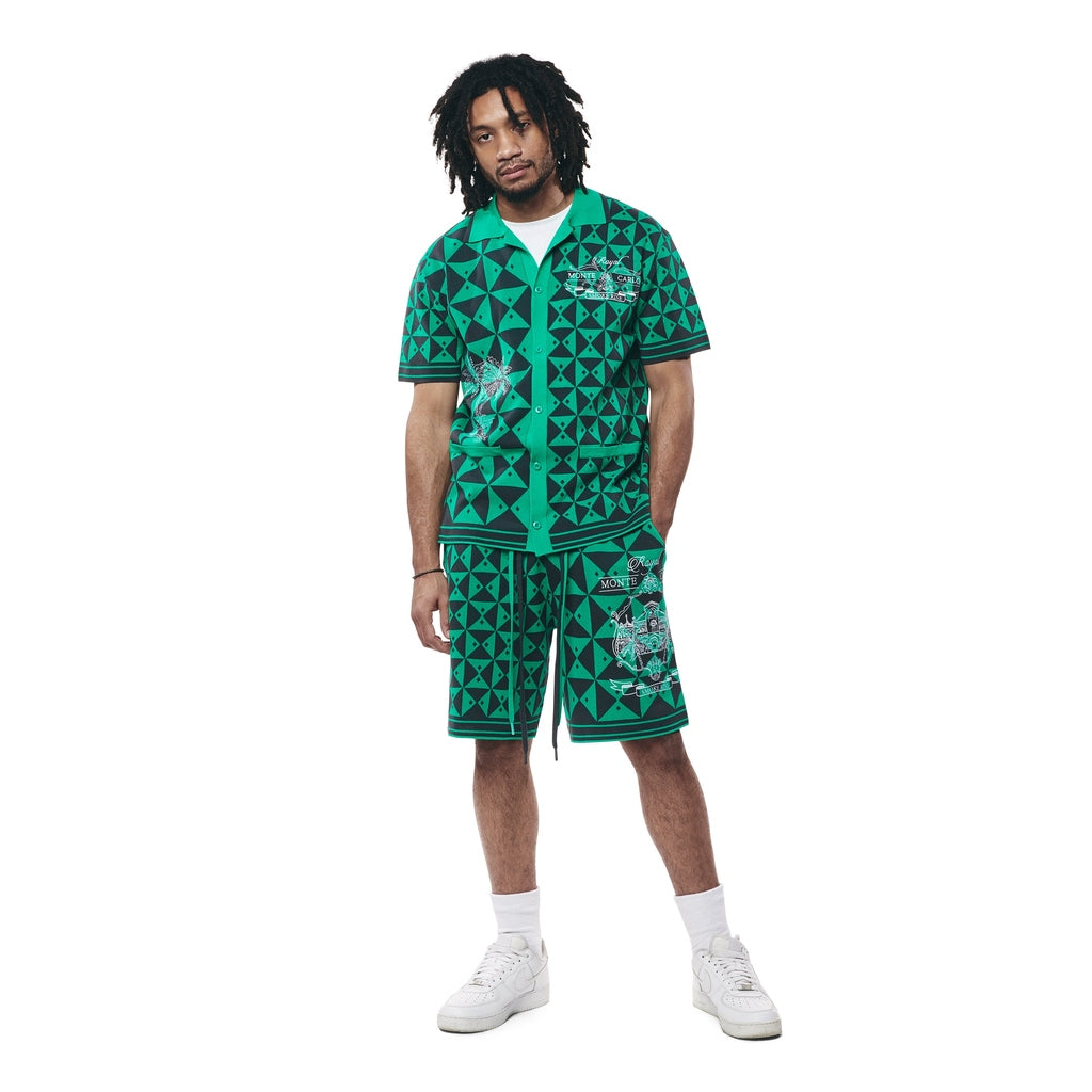 Smoke Rise Jacquard Knit Shirt - Green