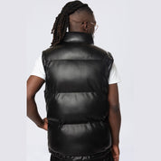 Smoke Rise Utility Vegan Leather Vest - Black