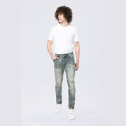 Smoke Rise Slim Tapered Vintage Washed Jeans - Topaz Blue