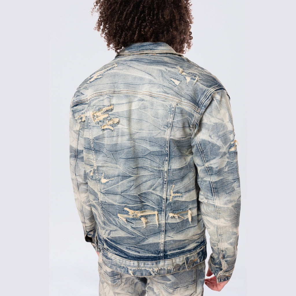 Smoke Rise Lightning Wash Denim Jacket - Blue Toast