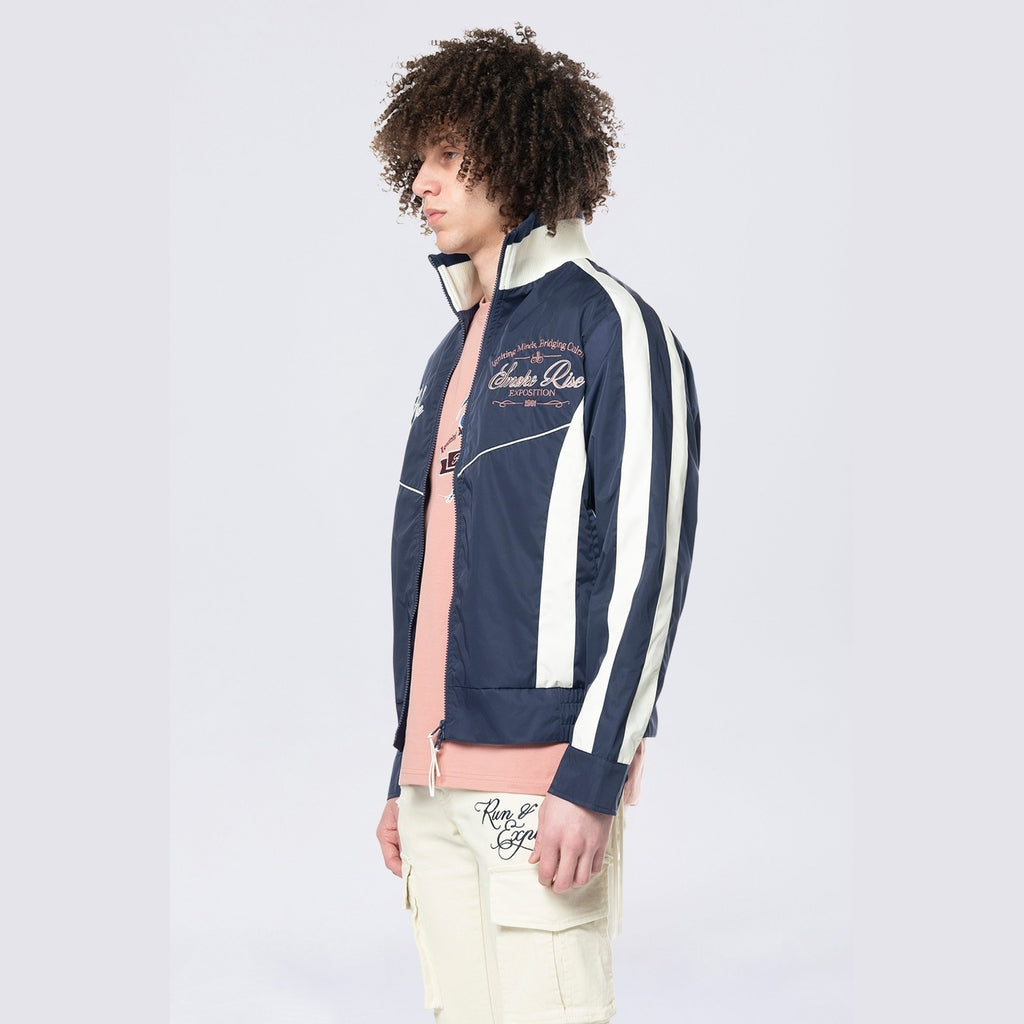 Smoke Rise Colorblock Windbreaker Jacket - Navy