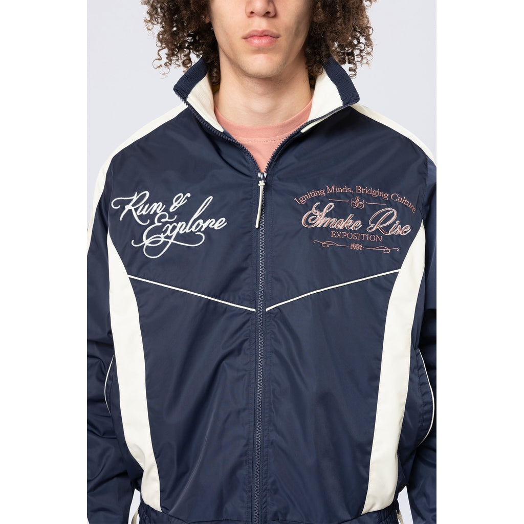 Smoke Rise Colorblock Windbreaker Jacket - Navy