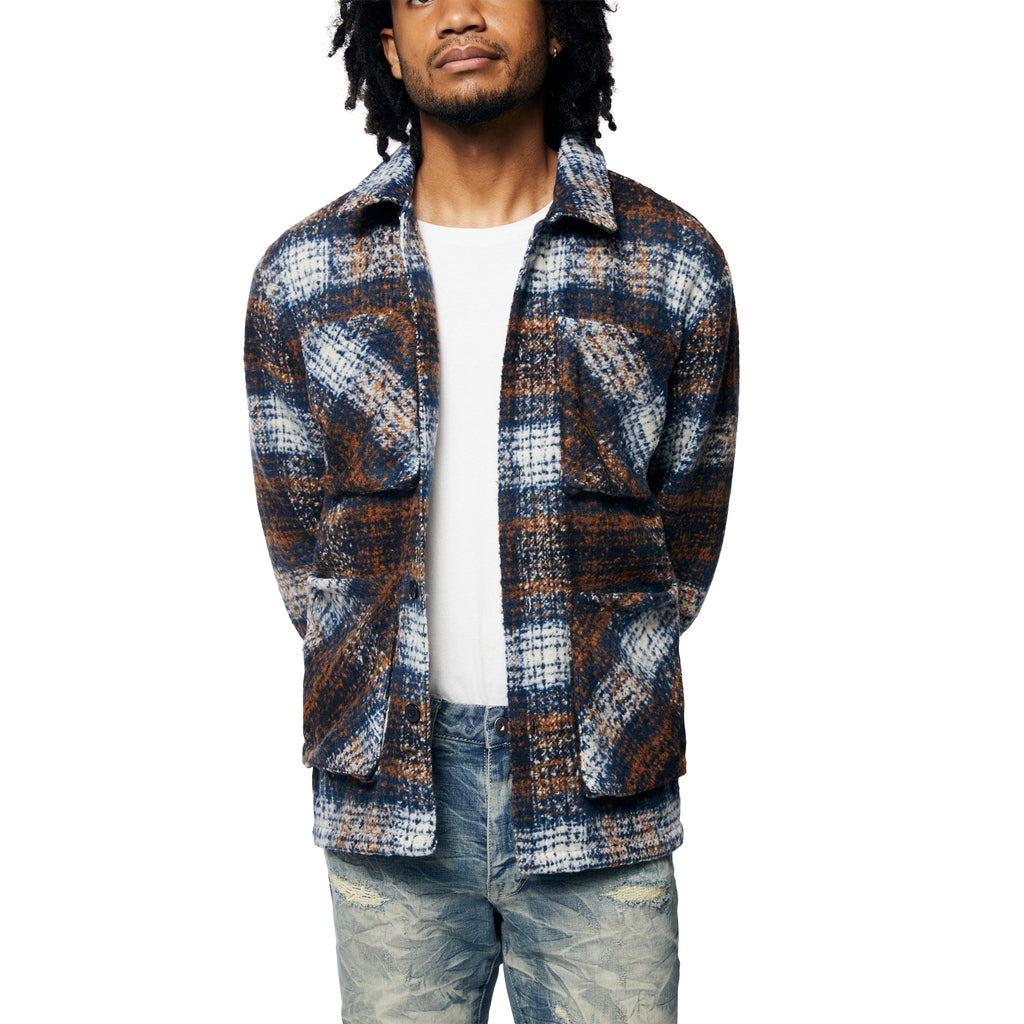 Smoke Rise Plaid Flannel Overshirt - Summit