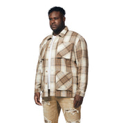 Smoke Rise Big and Tall Big and Tall Plaid Flannel Overshirt - Driftwood