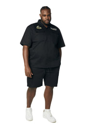 Big and Tall - Graphic Polished Twill Shorts - Black